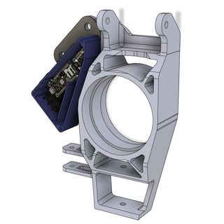 The logger on the suspension upright, in CAD