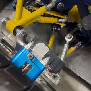 The enclosure, mounted to the car